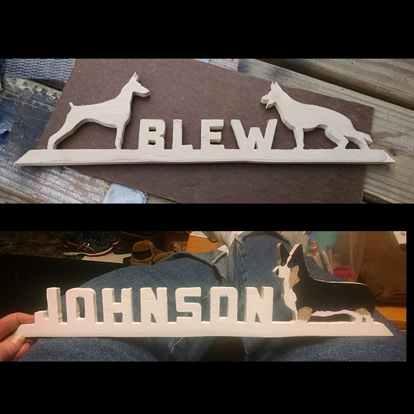 Family Name Plaques with dogs
